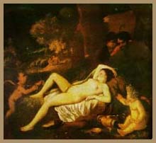 Пуссен. Спящая Венера и Амур